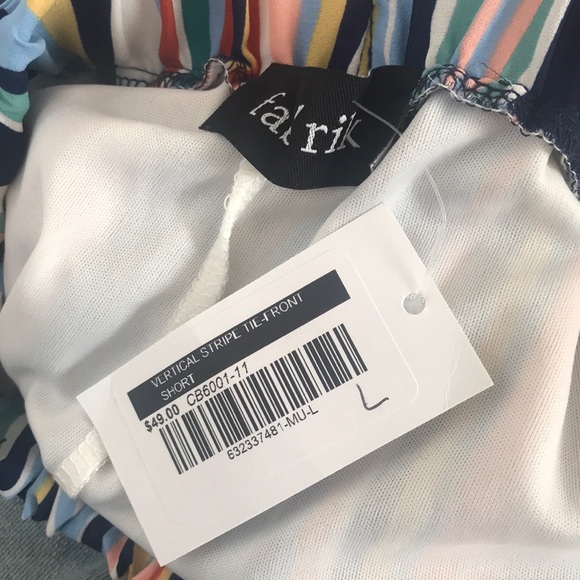 Fab’rik vertical stripe tie front short - Picture 4 of 4